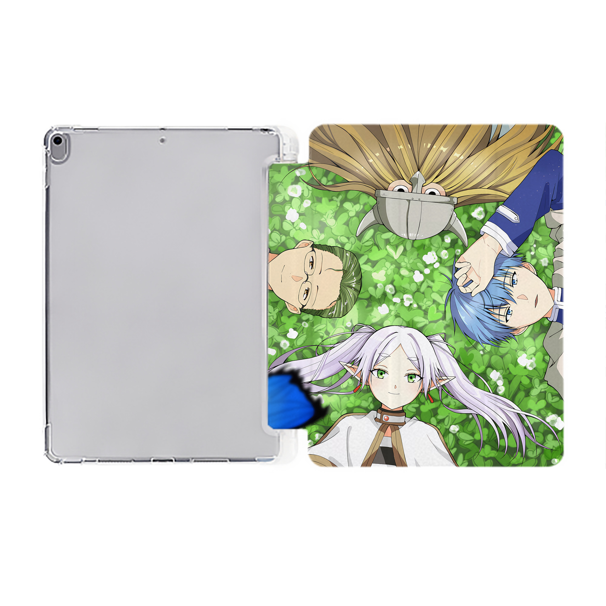 （画像用） 葬送のフリーレン Frieren IPad ケース ペン収納付き 三つ折りスタンド PUレザー×シリコン 対応機種9.5/10.5/10.9インチ